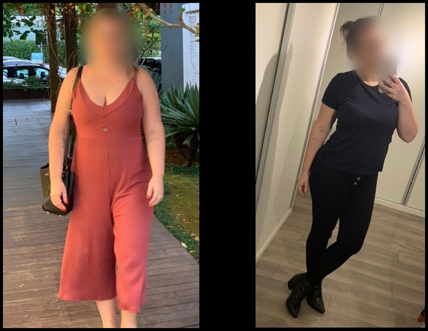 Antes e depois de aluna do Seca em 30
