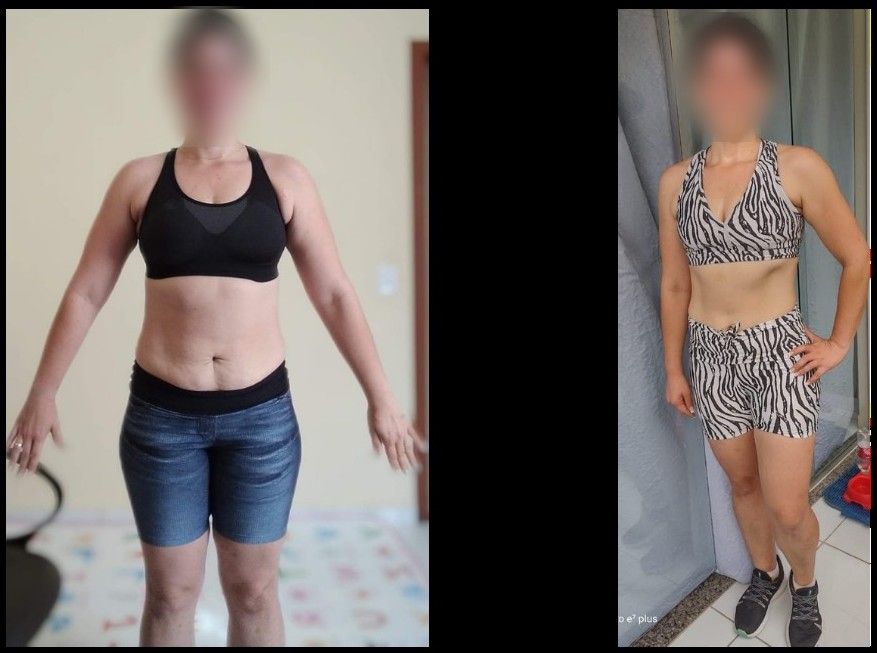 Antes e depois de aluna do Seca em 30